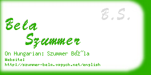 bela szummer business card